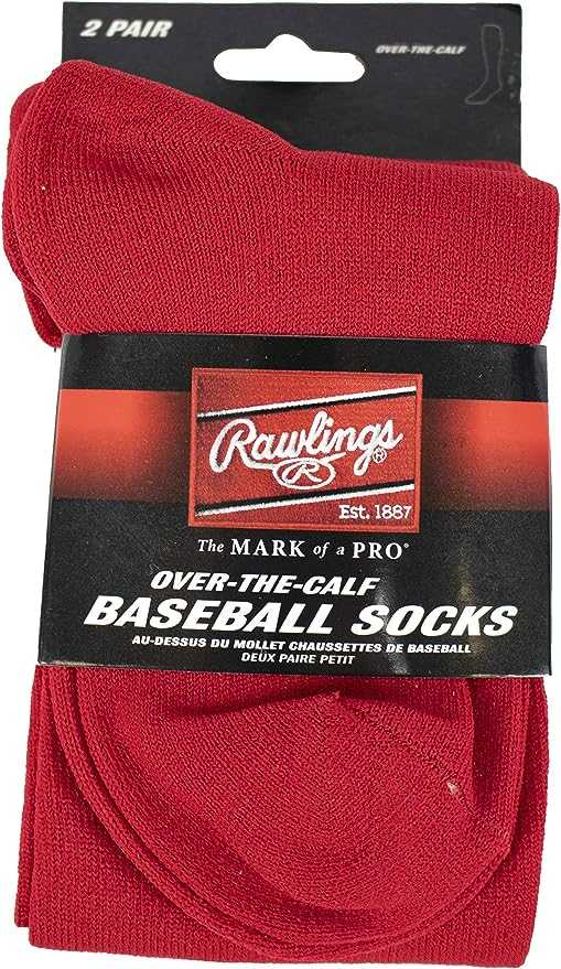 Rawlings Over-The-Calf Baseball Socks (2 Pair) - Scarlet - HIT a Double