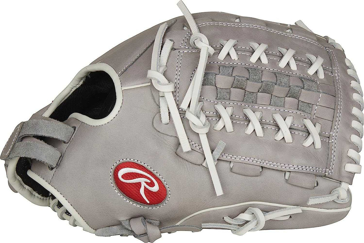 Rawlings R9 12.00&quot; Fastpitch Infield Pitcher Glove R9SB120-3G - Gray White - HIT a Double - 4