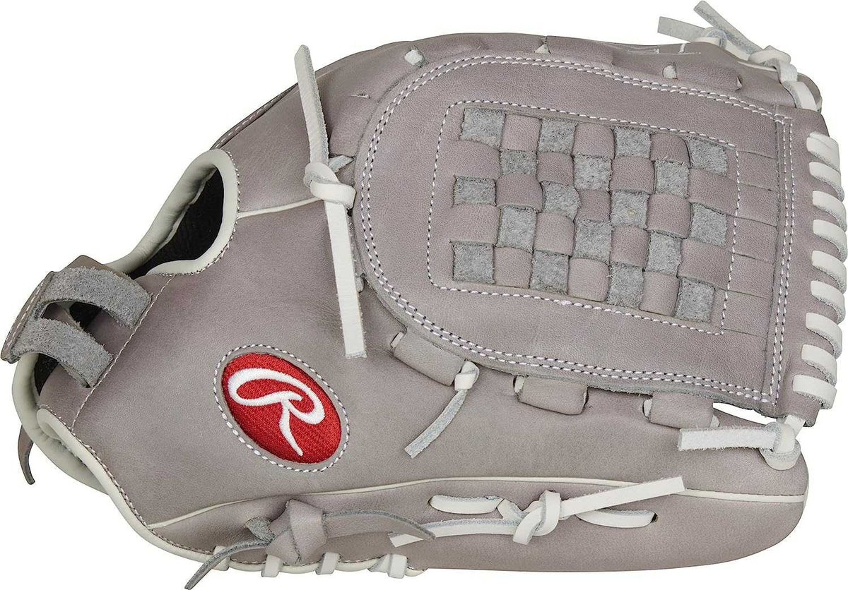 Rawlings R9 12.50&quot; Fastpitch Fingershift Infield Pitcher Glove R9SB125FS-3G - Gray White - HIT a Double - 4