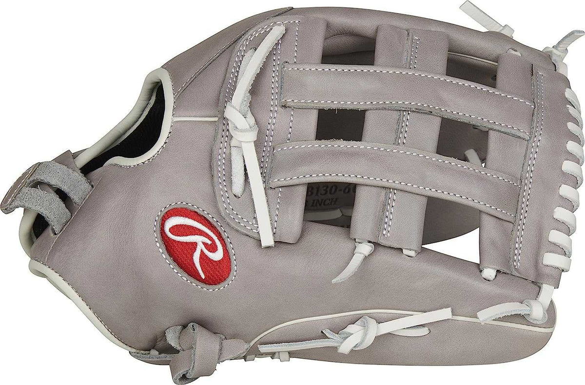 Rawlings R9 13.00&quot; Fastpitch Utility Glove R9SB130-6G - Gray White - HIT a Double - 4