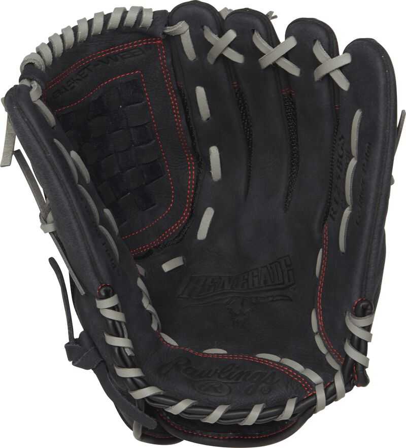 Rawlings Renegade R125BGS 12.50&quot; Infield Outfield Softball Glove - Black - HIT a Double