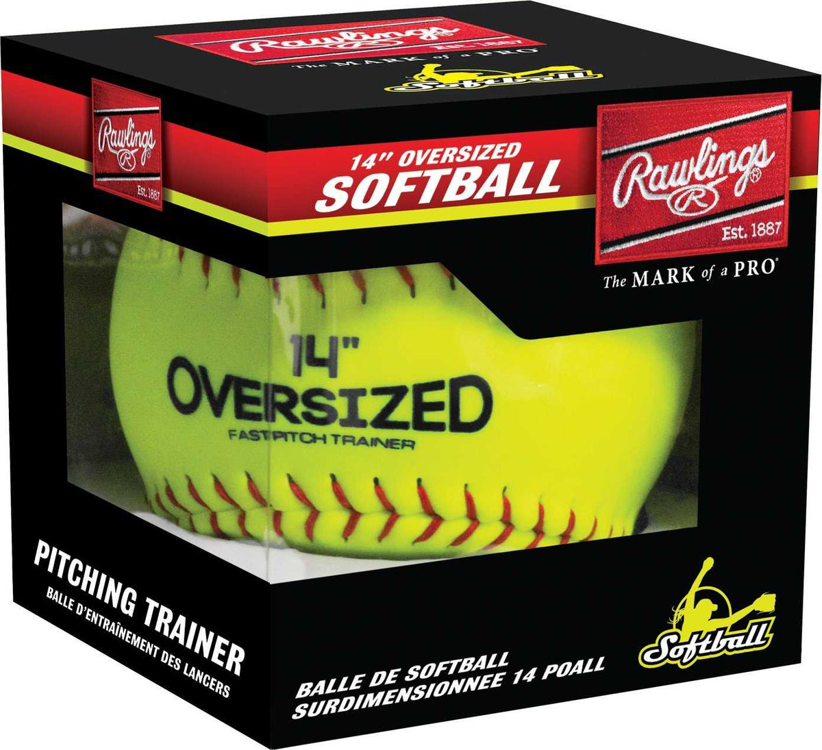 Rawlings 14&quot; Oversized Pitcher&#39;s Training Softball - Yellow - HIT a Double