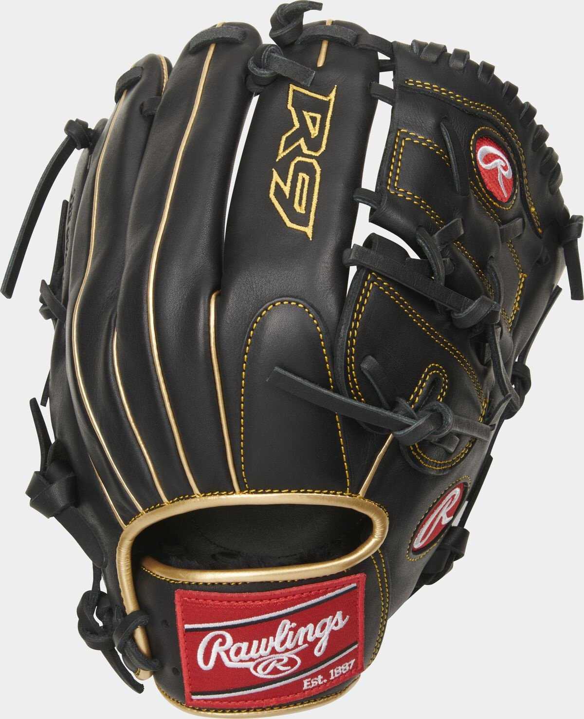 Rawlings 2021 R9 Series 12.00&quot; Infield/Pitcher&#39;s Glove R9206-9BG - Black Gold - HIT a Double