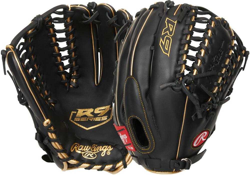 Rawlings 2021 R9 Series 12.75&quot; Outfield Glove R96019BGFS - Black Gold - HIT A Double