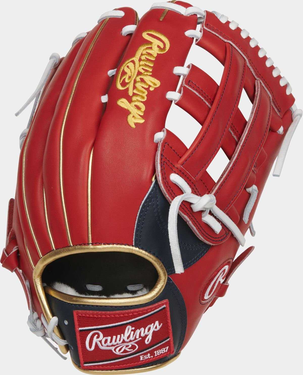 Rawlings 2022 Ronald Acuña Jr. Pro Preferred 12.75" Outfield Glove PROSRA13-RH - Cardinal White - HIT a Double