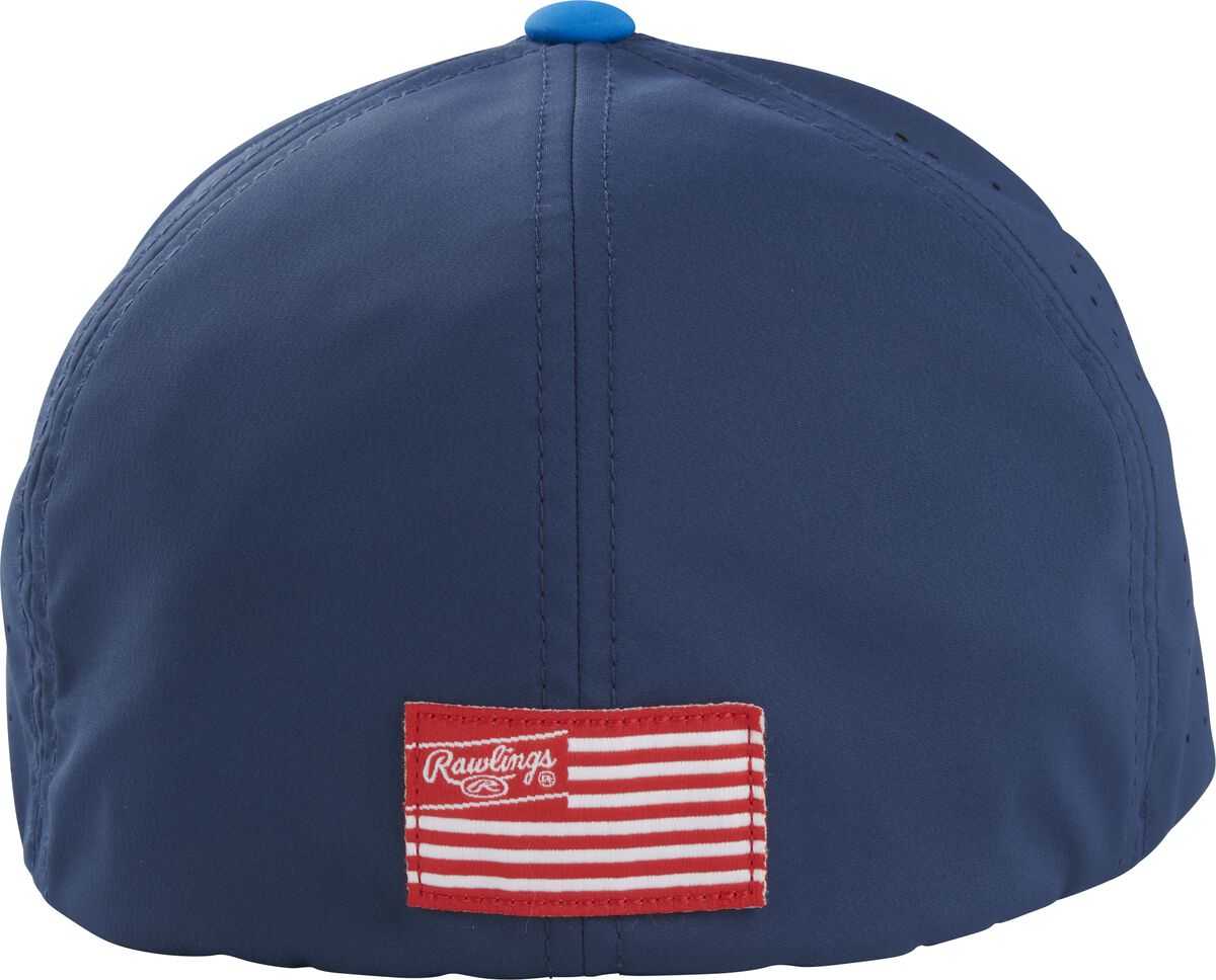 Rawlings Flex Fit Laser Cut Vented Hat RSGVH-W/N - White Navy - HIT a Double - 2