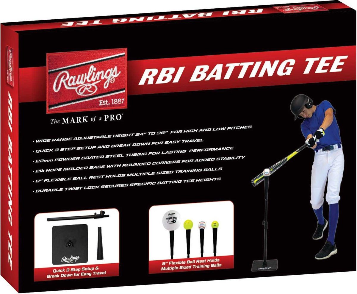 Rawlings Official RBI Batting Tee - Black - HIT a Double