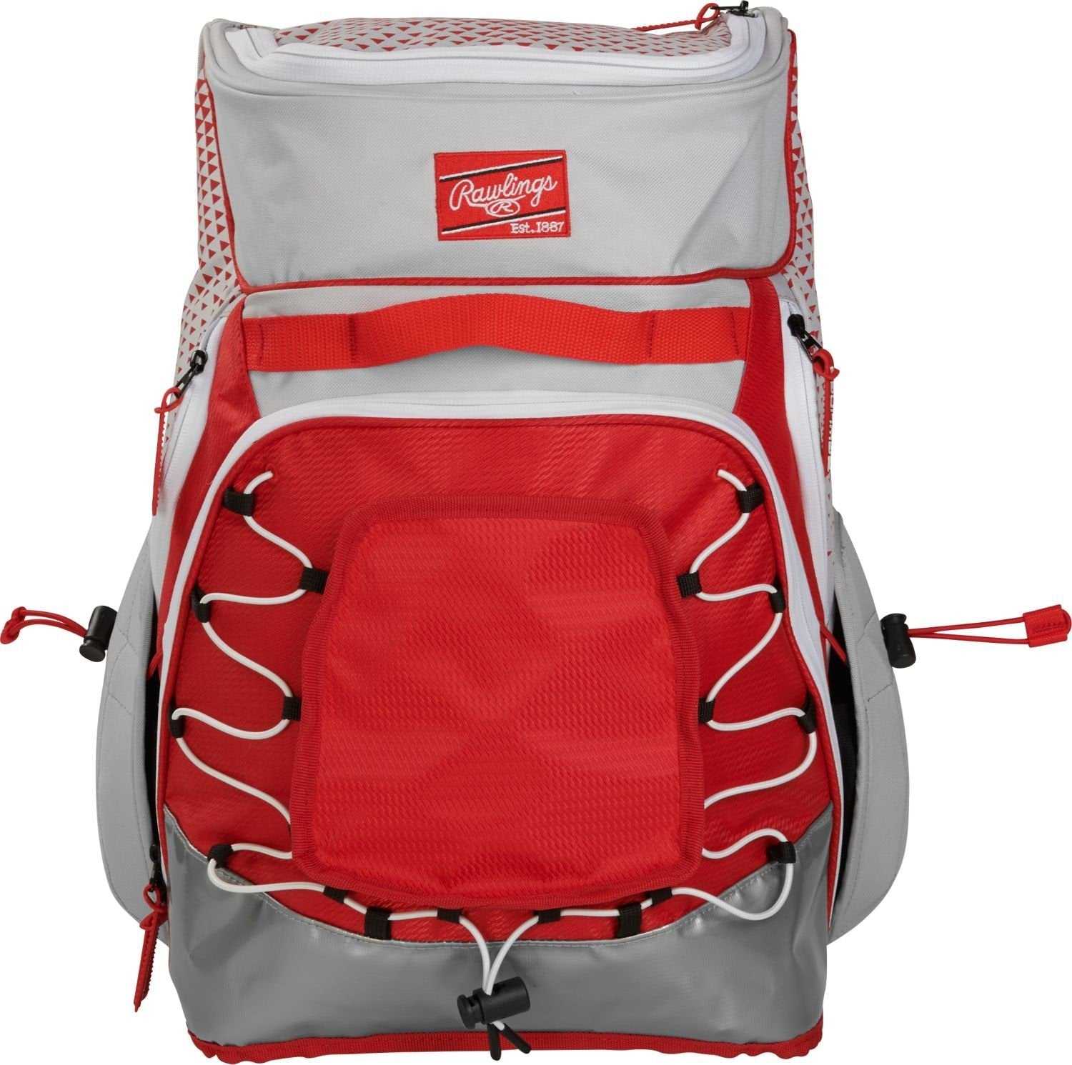 Rawlings R800 Softball Backpack - Gray Scarlet - HIT a Double