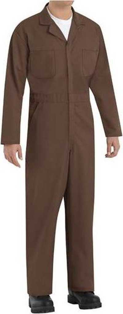 Red Kap CT10L Twill Action Back Coverall Long Sizes - Brown - HIT a Double - 1