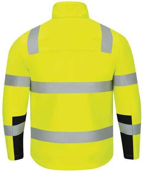 Red Kap JY34 Hi-Visibility Soft Shell Jacket - Fluorescent Yellow/ Black - HIT a Double - 2