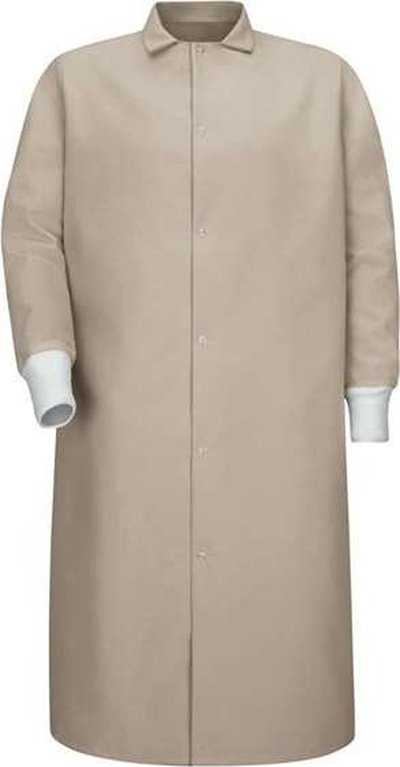 Red Kap KS60 Gripper-Front Pocketless Butcher Coat With Knit Cuffs - Tan - HIT a Double - 1