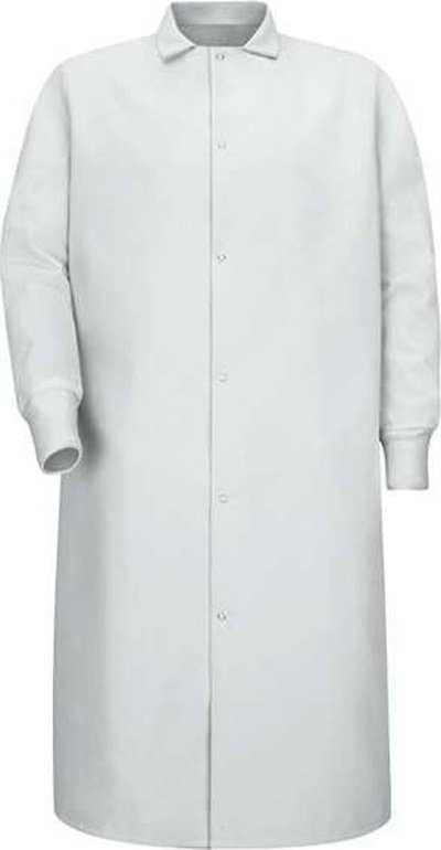 Red Kap KS60 Gripper-Front Pocketless Butcher Coat With Knit Cuffs - White - HIT a Double - 1