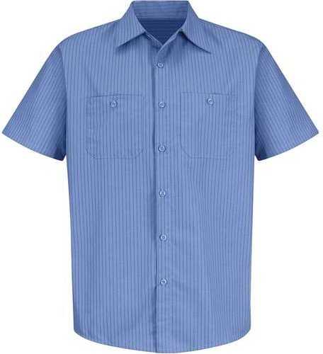 Red Kap SB22 Industrial Stripe Short Sleeve Work Shirt - BS-Petrol Blue/ Navy - HIT a Double - 1