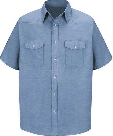 Red Kap SC24 Deluxe Western Style Short Sleeve Shirt - Light Blue - HIT a Double - 1