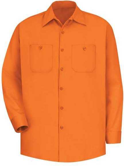 Red Kap SC30 Cotton Long Sleeve Uniform Shirt - Orange - HIT a Double - 1