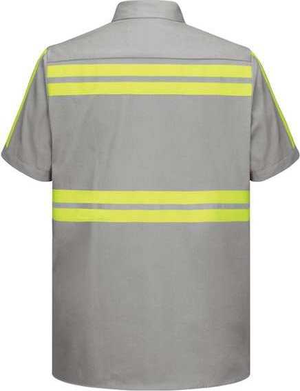 Red Kap SC40E Enhanced Visibility Short Sleeve Cotton Work Shirt - GY-Gray - HIT a Double - 2