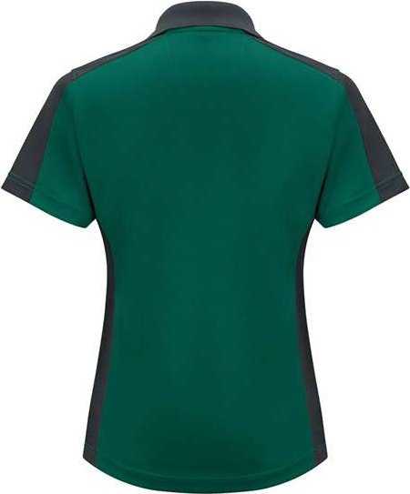 Red Kap SK53 Women&#39;s Short Sleeve Performance Knit Two-Tone Polo - Hunter Green/ Charcoal - HIT a Double - 2
