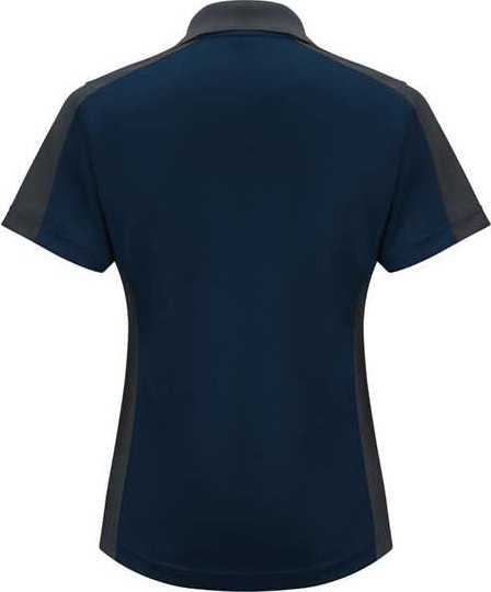Red Kap SK53 Women&#39;s Short Sleeve Performance Knit Two-Tone Polo - Navy/ Charcoal - HIT a Double - 2