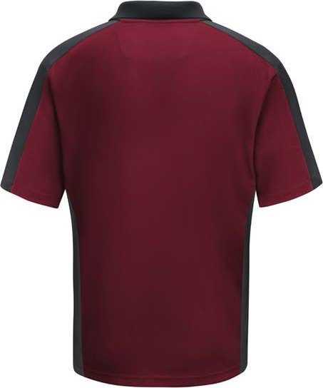 Red Kap SK54 Short Sleeve Performance Knit Two Tone Polo - Burgundy/ Charcoal - HIT a Double - 2