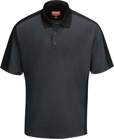 Red Kap SK54 Short Sleeve Performance Knit Two Tone Polo - Charcoal/ Black - HIT a Double - 1