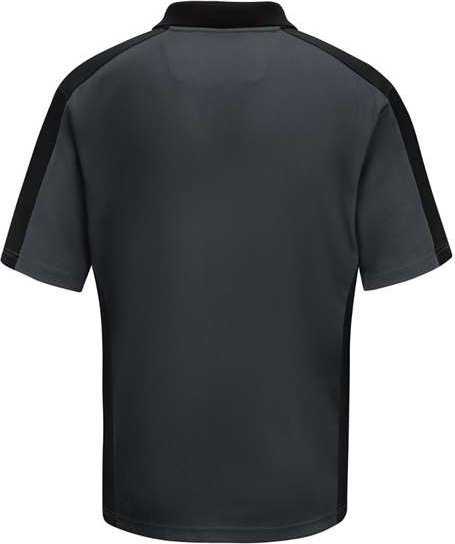 Red Kap SK54 Short Sleeve Performance Knit Two Tone Polo - Charcoal/ Black - HIT a Double - 2