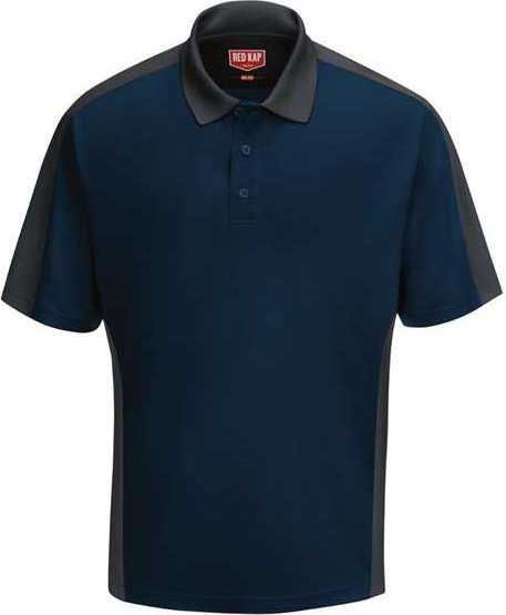 Red Kap SK54 Short Sleeve Performance Knit Two Tone Polo - Navy/ Charcoal - HIT a Double - 1