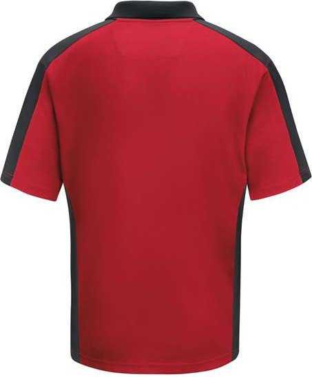 Red Kap SK54 Short Sleeve Performance Knit Two Tone Polo - Red/ Charcoal - HIT a Double - 2