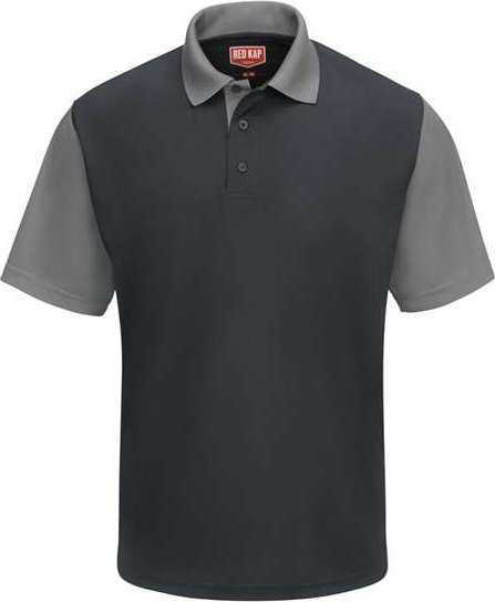 Red Kap SK56 Short Sleeve Performance Knit Color-Block Polo - Charcoal/ Gray - HIT a Double - 1