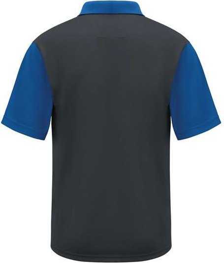 Red Kap SK56 Short Sleeve Performance Knit Color-Block Polo - Charcoal/ Royal - HIT a Double - 2
