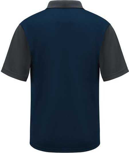 Red Kap SK56 Short Sleeve Performance Knit Color-Block Polo - Navy/ Charcoal - HIT a Double - 2