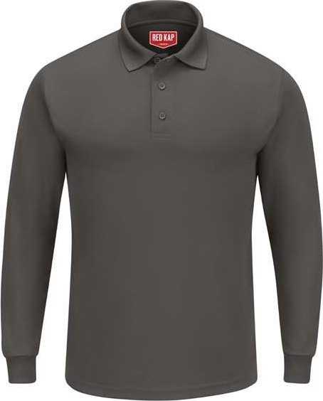 Red Kap SK6L Long Sleeve Performance Knit Polo - Charcoal - HIT a Double - 1