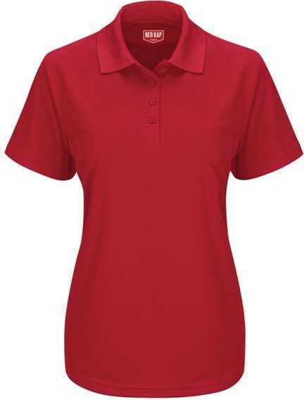 Red Kap SK97 Women's Short Sleeve Performance Knit Pocketless Core Polo - Red - HIT a Double - 1