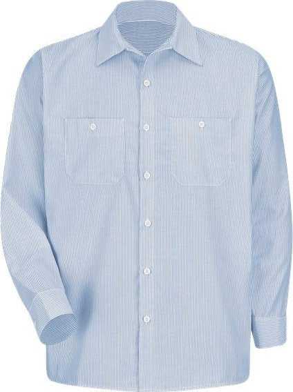 Red Kap SL10 Industrial Stripe Work Shirt - WB-Blue/ White - HIT a Double - 1