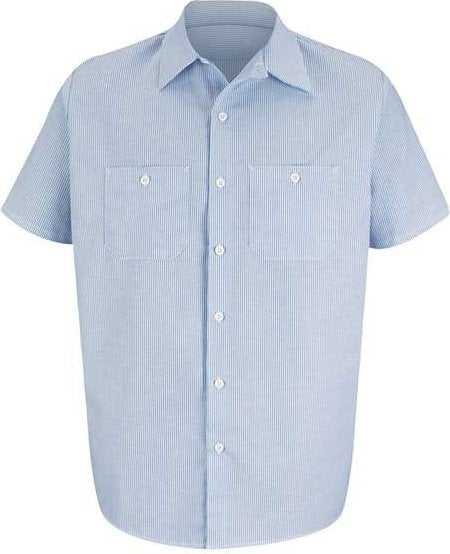 Red Kap SL20L Industrial Stripe Work Shirt Long Sizes - Blue/ White Stripe - HIT a Double - 1