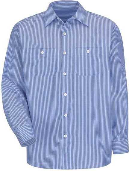 Red Kap SP10L Premium Long Sleeve Work Shirt Long Sizes - Blue/ White Stripe - HIT a Double - 1