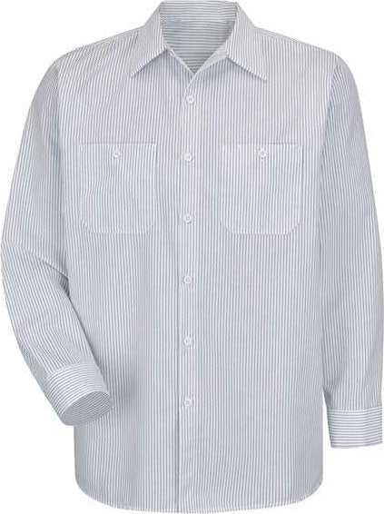 Red Kap SP10L Premium Long Sleeve Work Shirt Long Sizes - CW-White/ Charcoal - HIT a Double - 1