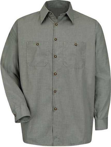 Red Kap SP10L Premium Long Sleeve Work Shirt Long Sizes - HK-Hunter Green/ Khaki - HIT a Double - 1