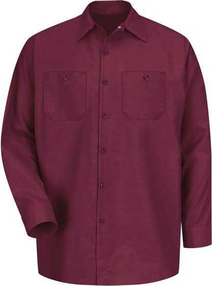 Red Kap SP14 Industrial Long Sleeve Work Shirt - Burgundy - HIT a Double - 1