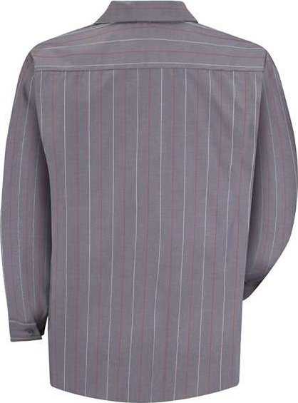 Red Kap SP14 Industrial Long Sleeve Work Shirt - Charcoal/ Red/ White Stripe - HIT a Double - 2