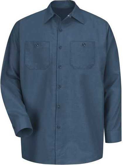 Red Kap SP14 Industrial Long Sleeve Work Shirt - Dark Blue - HIT a Double - 1