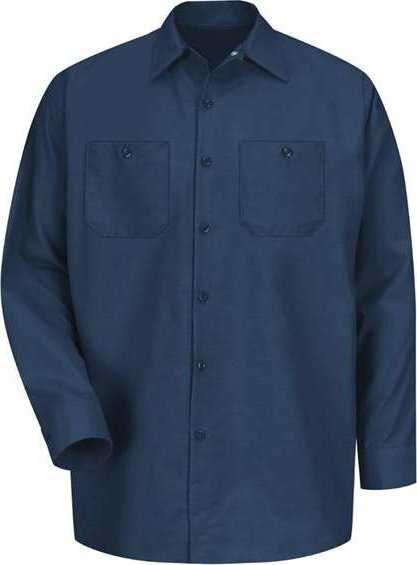Red Kap SP14 Industrial Long Sleeve Work Shirt - Navy - HIT a Double - 1