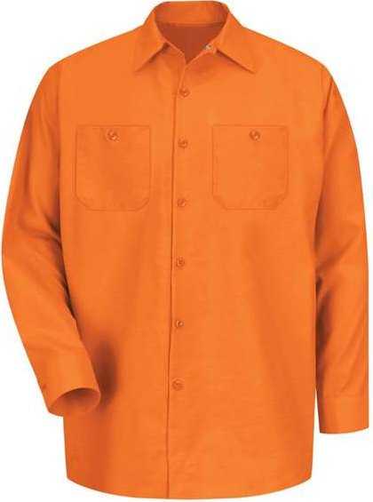 Red Kap SP14 Industrial Long Sleeve Work Shirt - Orange - HIT a Double - 1