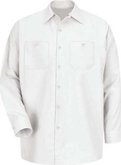 Red Kap SP14 Industrial Long Sleeve Work Shirt - White - HIT a Double - 1