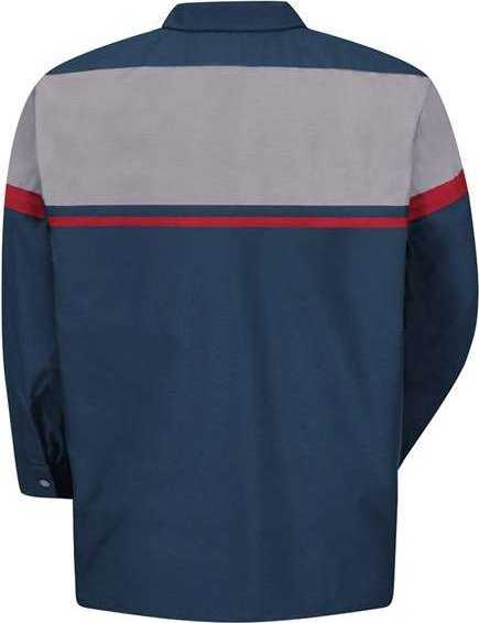 Red Kap SP14ACL Performance Tech Long Sleeve Shirt - Long Sizes - Navy/ Red/ Light Gray - HIT a Double - 2
