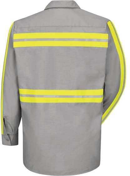 Red Kap SP14E Industrial Enhanced-Visibility Long Sleeve Work Shirt - Light Gray - HIT a Double - 2