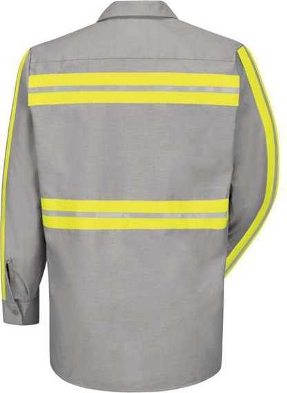 Red Kap SP14EL Industrial Enhanced-Visibility Long Sleeve Work Shirt - Long Sizes - Light Gray - HIT a Double - 2