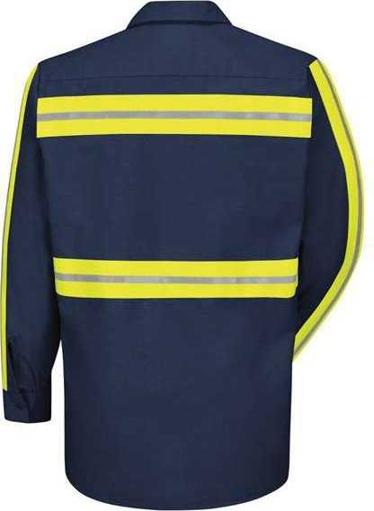 Red Kap SP14EL Industrial Enhanced-Visibility Long Sleeve Work Shirt - Long Sizes - Navy - HIT a Double - 2
