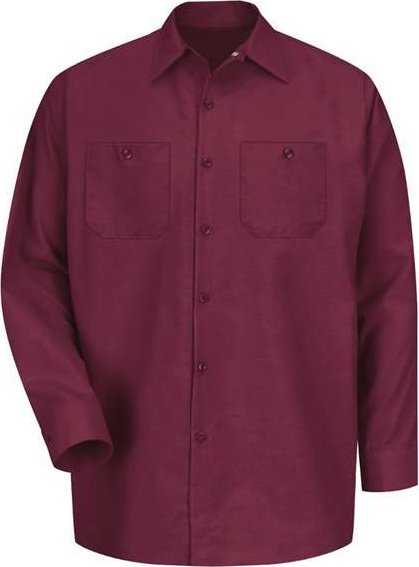 Red Kap SP14L Industrial Work Shirt Long Sizes - Burgundy - HIT a Double - 1