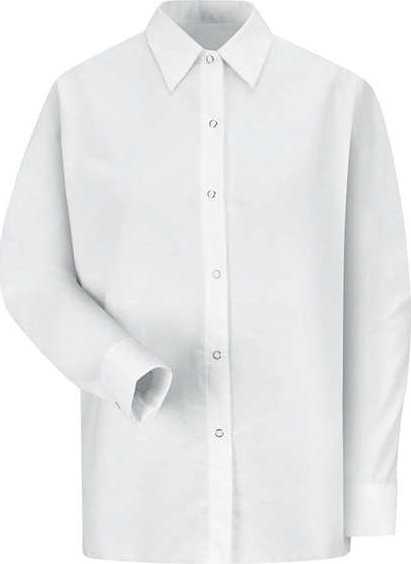 Red Kap SP15 Women&#39;s Long Sleeve Specialized Pocketless Poplin Work Shirt - White - HIT a Double - 1
