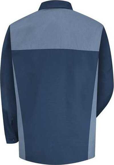 Red Kap SP18 Long Sleeve Motorsports Shirt - Navy/ Postman Blue - HIT a Double - 2